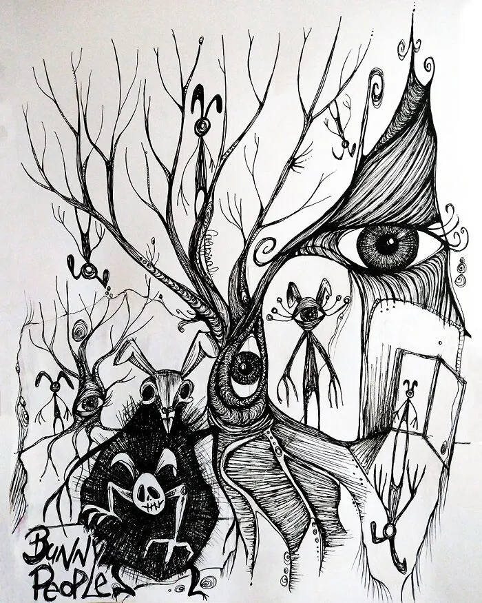 The Scariest Part Was Drawing This One ( I Normally Paint And Use Lot Of Colors, So Ink Drawing Is Way Outside My Comfort Zone...)