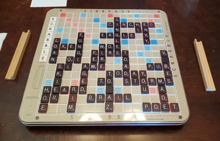 1976 Scrabble Board With Raised Grid-Lines And Rotating Base. Still Has All The Pieces!