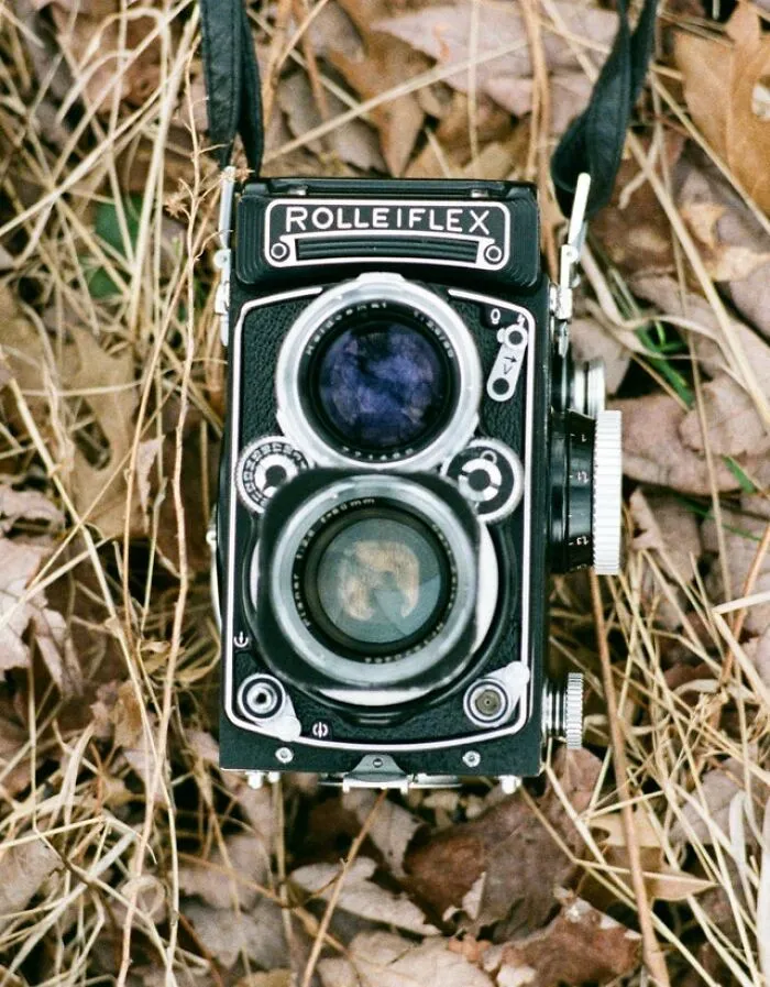 Cámara Rolleiflex de 1958 que he heredado. Funciona bien y hace fotos preciosas