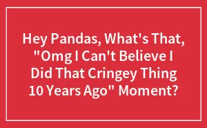 Hey Pandas, What's That, "Omg I Can't Believe I Did That Cringey Thing 10 Years Ago" Moment? (Closed)