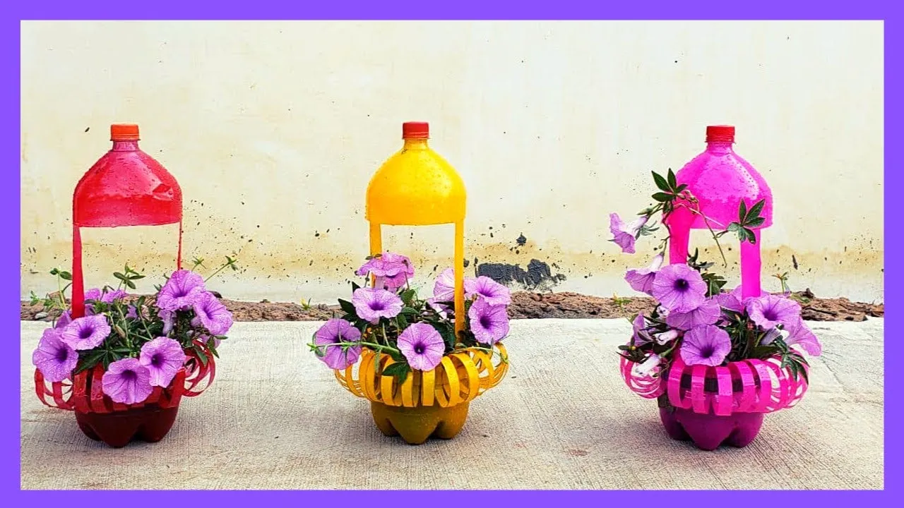 Craft Tips | How To Recycle Plastic Bottles Into Colorful Flower Pots