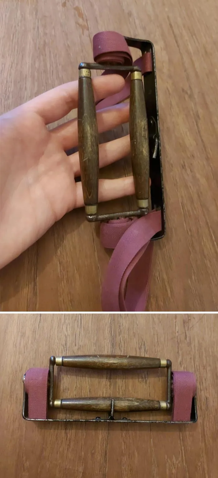 Encontré esto entre unas herramientas viejas. Tiene dos tiras es muy raro