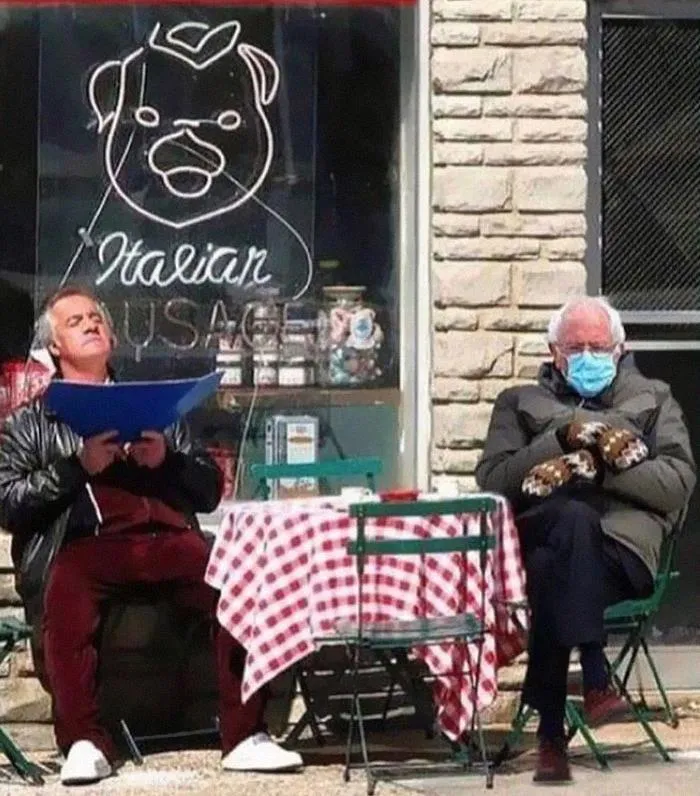 40 Of The Funniest Memes People Created After Bernie Sanders Was Captured Sitting Alone During Inauguration