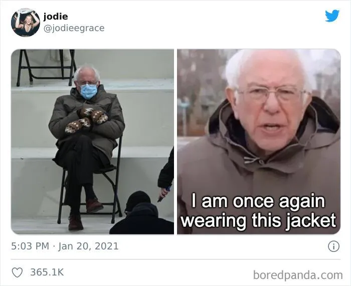 35 Divertidos memes creados a partir de la imagen de Bernie Sanders sentado solo durante la investidura