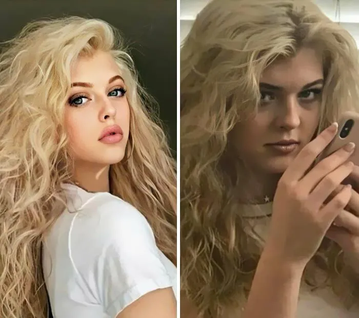 Esta chica edita MUCHO sus fotos
