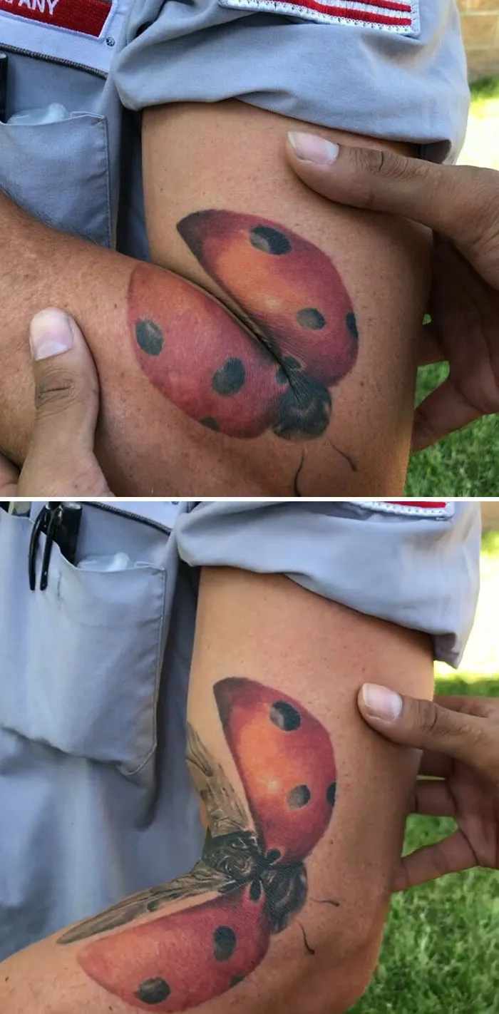 38 Times People Got Creative Tattoos That Transform When Their Bodies Move