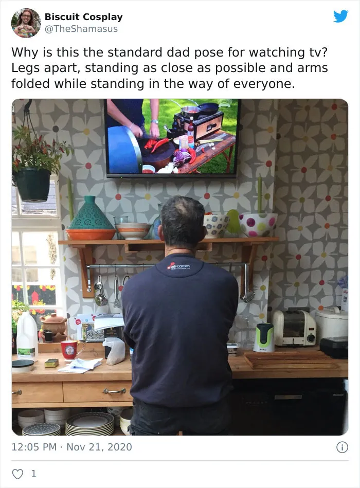 Someone Points Out That Dads Watch TV In A Very Specific Way, And It's Hilarious (25 Pics)