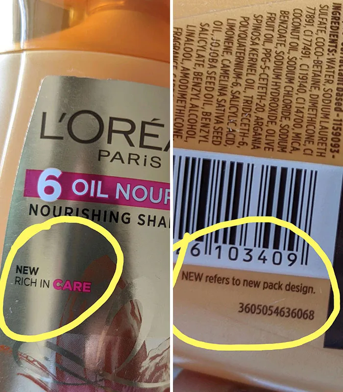 Nuevo significa que lo que está dentro no es nuevo