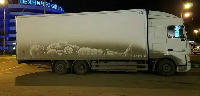 Owners Of Dirty Trucks Find Amazing Drawings On Their Vehicles Left By This Artist (36 New Pics)