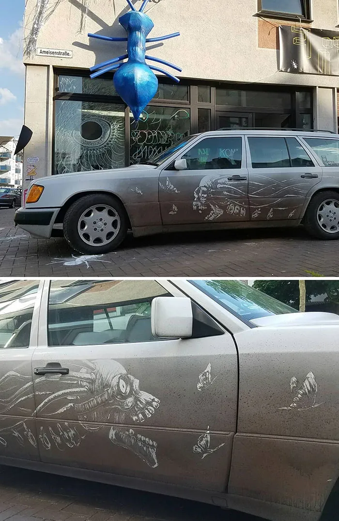 Owners Of Dirty Trucks Find Amazing Drawings On Their Vehicles Left By This Artist (36 New Pics)