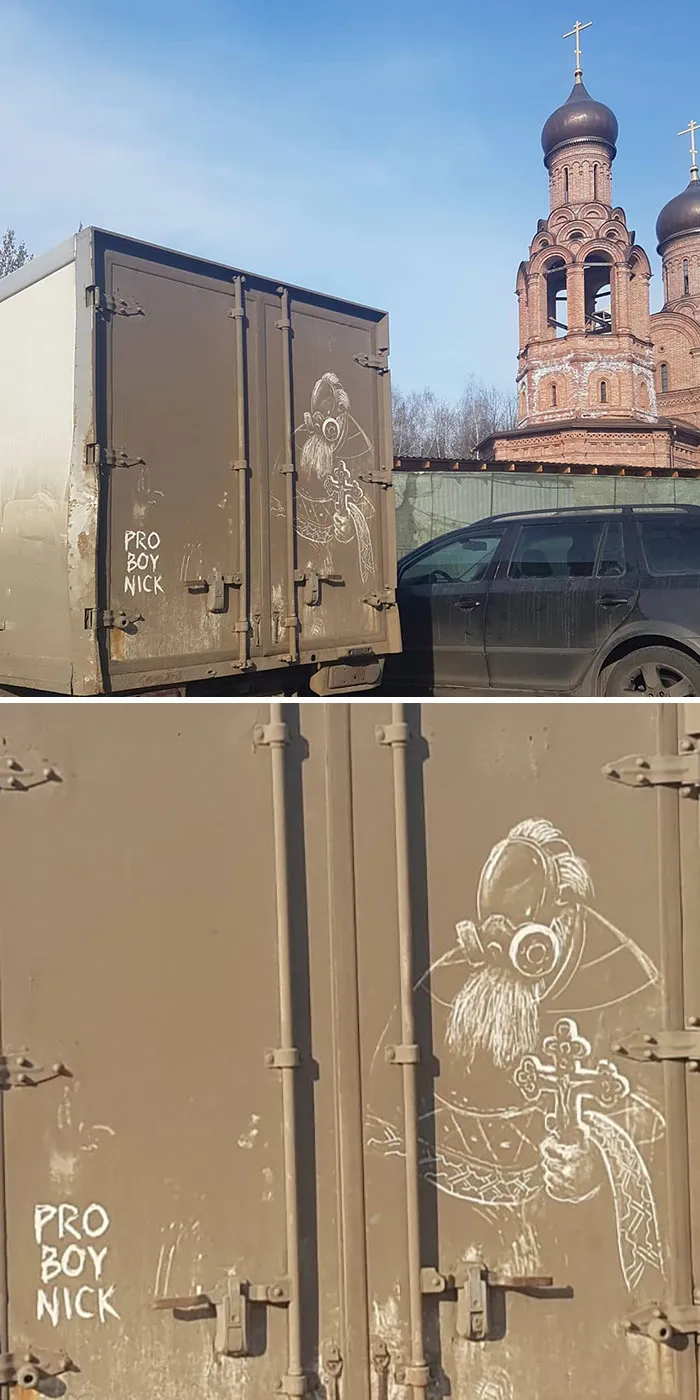 Owners Of Dirty Trucks Find Amazing Drawings On Their Vehicles Left By This Artist (36 New Pics)