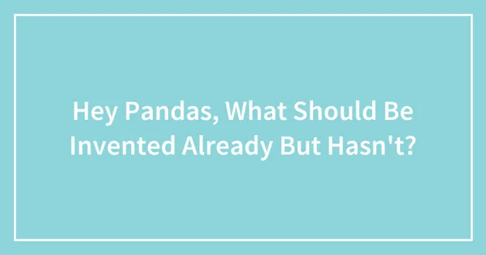 Hey Pandas, What Should Be Invented Already But Hasn't? (Closed)