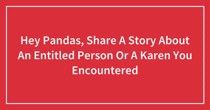 Hey Pandas, Share A Story About An Entitled Person Or A Karen You Encountered (Closed)