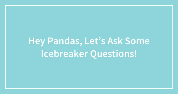 Hey Pandas, Let’s Ask Some Icebreaker Questions! (Closed)
