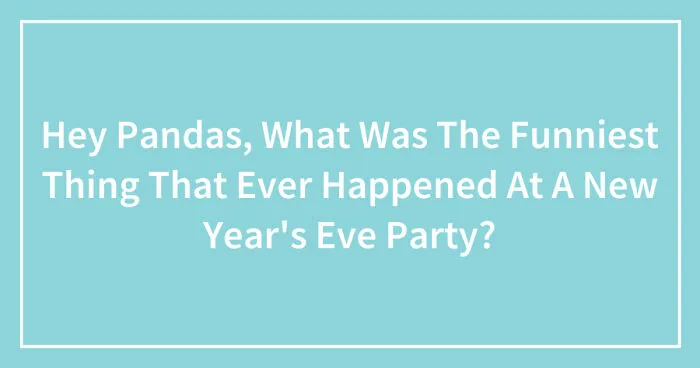 Hey Pandas, What Was The Funniest Thing That Ever Happened At A New Year's Eve Party? (Closed)