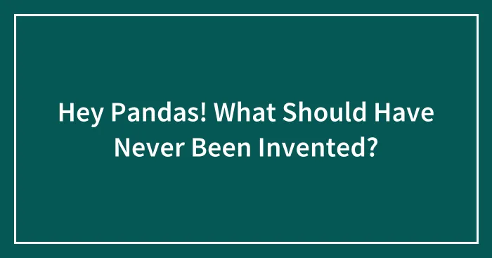 Hey Pandas! What Should Have Never Been Invented?