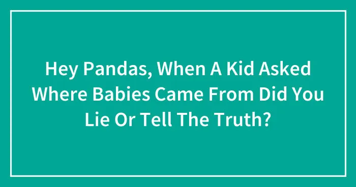 Hey Pandas, When A Kid Asked Where Babies Came From Did You Lie Or Tell The Truth? (Closed)