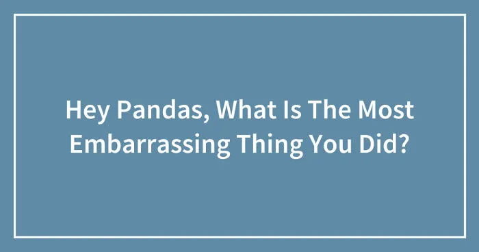 Hey Pandas, What Is The Most Embarrassing Thing You Did? (Closed)
