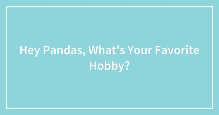 Hey Pandas, What's Your Favorite Hobby? (Closed)