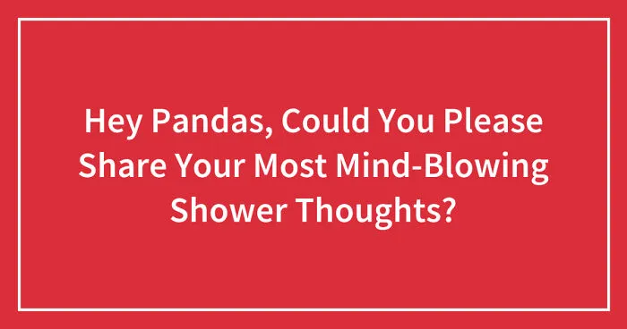 Hey Pandas, Could You Please Share Your Most Mind-Blowing Shower Thoughts? (Closed)