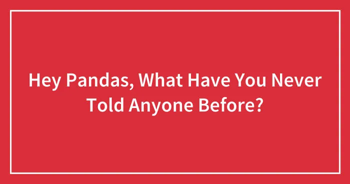 Hey Pandas, What Have You Never Told Anyone Before? (Closed)