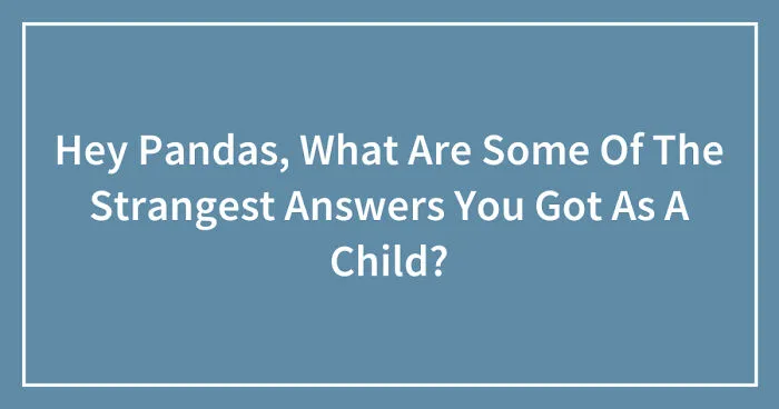Hey Pandas, What Are Some Of The Strangest Answers You Got As A Child? (Closed)