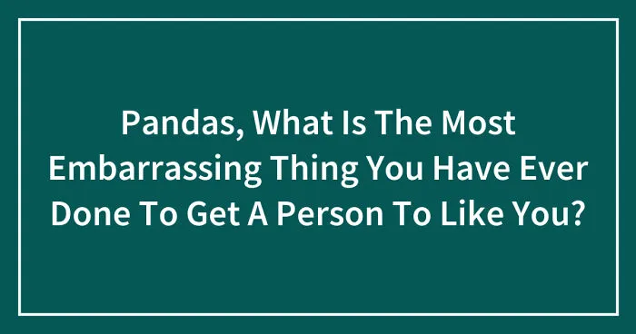 Pandas, What Is The Most Embarrassing Thing You Have Ever Done To Get A Person To Like You? (Closed)