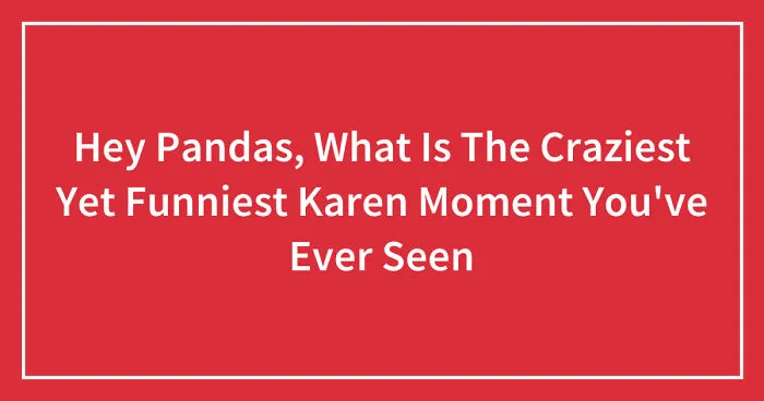 Hey Pandas, What Is The Craziest Yet Funniest Karen Moment You've Ever Seen (Closed)