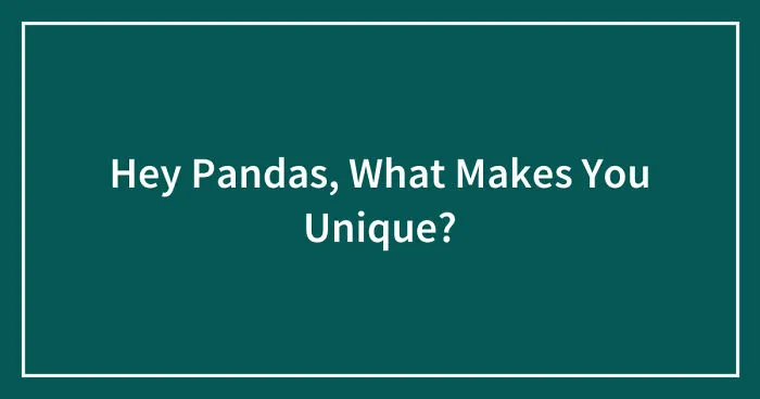 Hey Pandas, What Makes You Unique? (Closed)