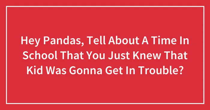 Hey Pandas, Tell About A Time In School That You Just Knew That Kid Was Gonna Get In Trouble? (Closed)