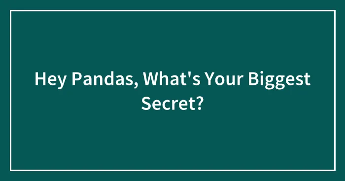 Hey Pandas, What's Your Biggest Secret? (Closed)