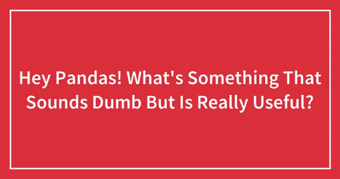 Hey Pandas! What's Something That Sounds Dumb But Is Really Useful? (Closed)