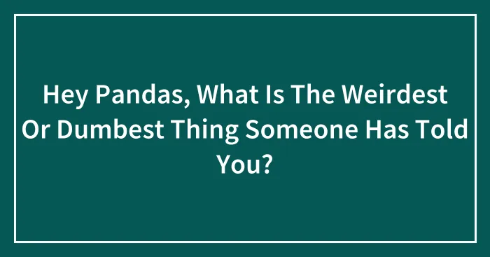Hey Pandas, What Is The Weirdest Or Dumbest Thing Someone Has Told You? (Closed)