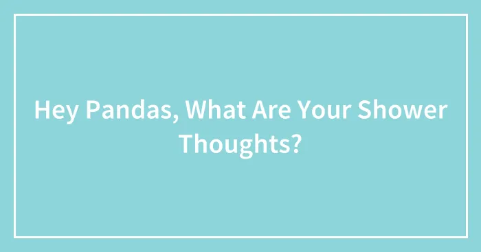 Hey Pandas, What Are Your Shower Thoughts? (Closed)