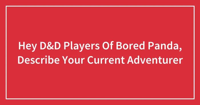 Hey D&D Players Of Bored Panda, Describe Your Current Adventurer (Closed)