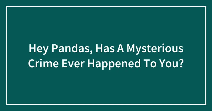 Hey Pandas, Has A Mysterious Crime Ever Happened To You? (Closed)