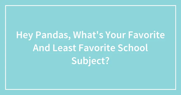 Hey Pandas, What's Your Favorite And Least Favorite School Subject? (Closed)