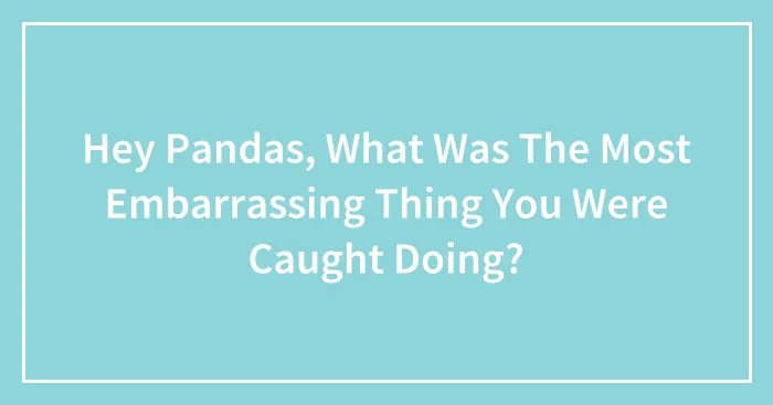 Hey Pandas, What Was The Most Embarrassing Thing You Were Caught Doing? (Closed)