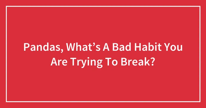 Pandas, What’s A Bad Habit You Are Trying To Break? (Closed)