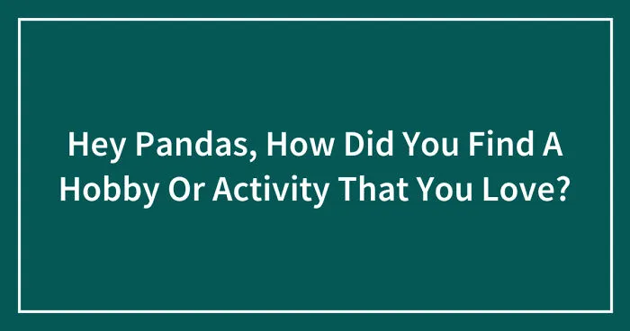 Hey Pandas, How Did You Find A Hobby Or Activity That You Love? (Closed)