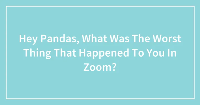 Hey Pandas, What Was The Worst Thing That Happened To You In Zoom? (Closed)