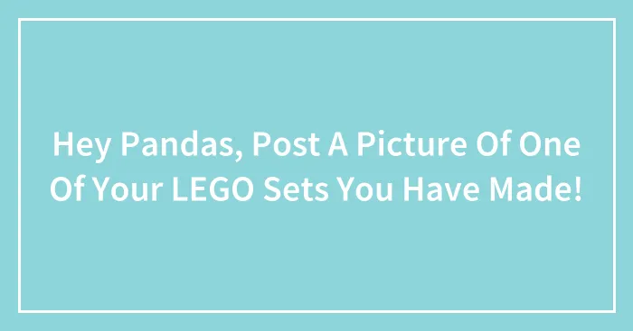 Hey Pandas, Post A Picture Of One Of Your LEGO Sets You Have Made!