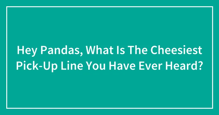 Hey Pandas, What Is The Cheesiest Pick-Up Line You Have Ever Heard? (Closed)