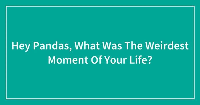 Hey Pandas, What Was The Weirdest Moment Of Your Life? (Closed)
