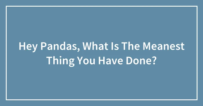 Hey Pandas, What Is The Meanest Thing You Have Done? (Closed)