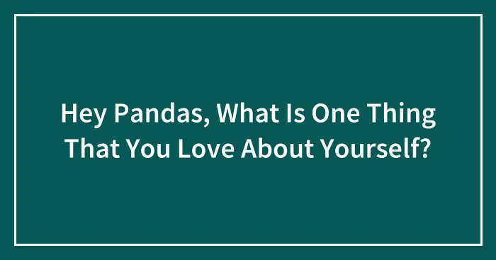 Hey Pandas, What Is One Thing That You Love About Yourself? (Closed)