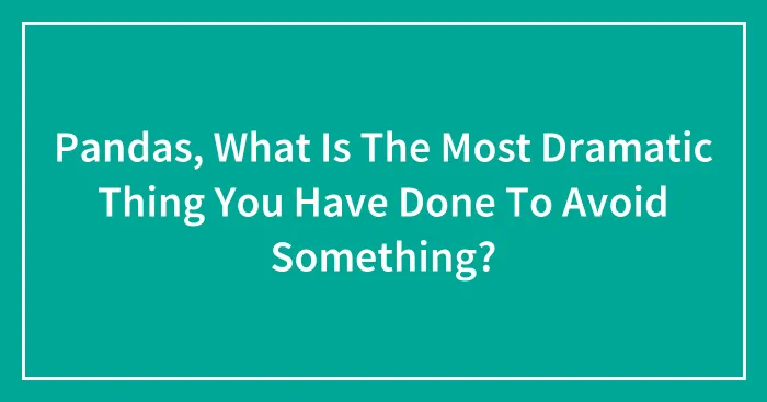 Pandas, What Is The Most Dramatic Thing You Have Done To Avoid Something? (Closed)