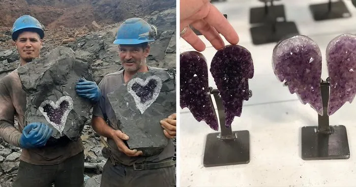 Once-In-A-Lifetime Find: Miners In Uruguay Get Surprised With A Beautiful Heart-Shaped Amethyst Geode