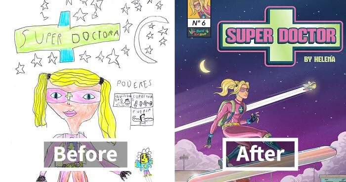 Children Were Given A Task To Create Original Heroes And Pros Had To Illustrate Them, Here's The End Result (10 Pics)