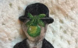 Recreating Art With Wool - Rene Margritte’s Son Of Man